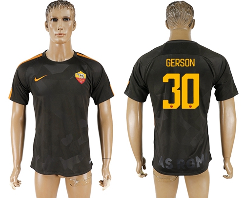 Roma #30 Gerson Sec Away Soccer Club Jersey
